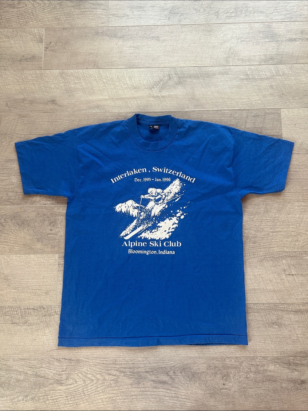 90s Graphic Tee Interlaken, Switzerland Alpine Ski Club Indiana